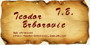 Teodor Brborović vizit kartica
